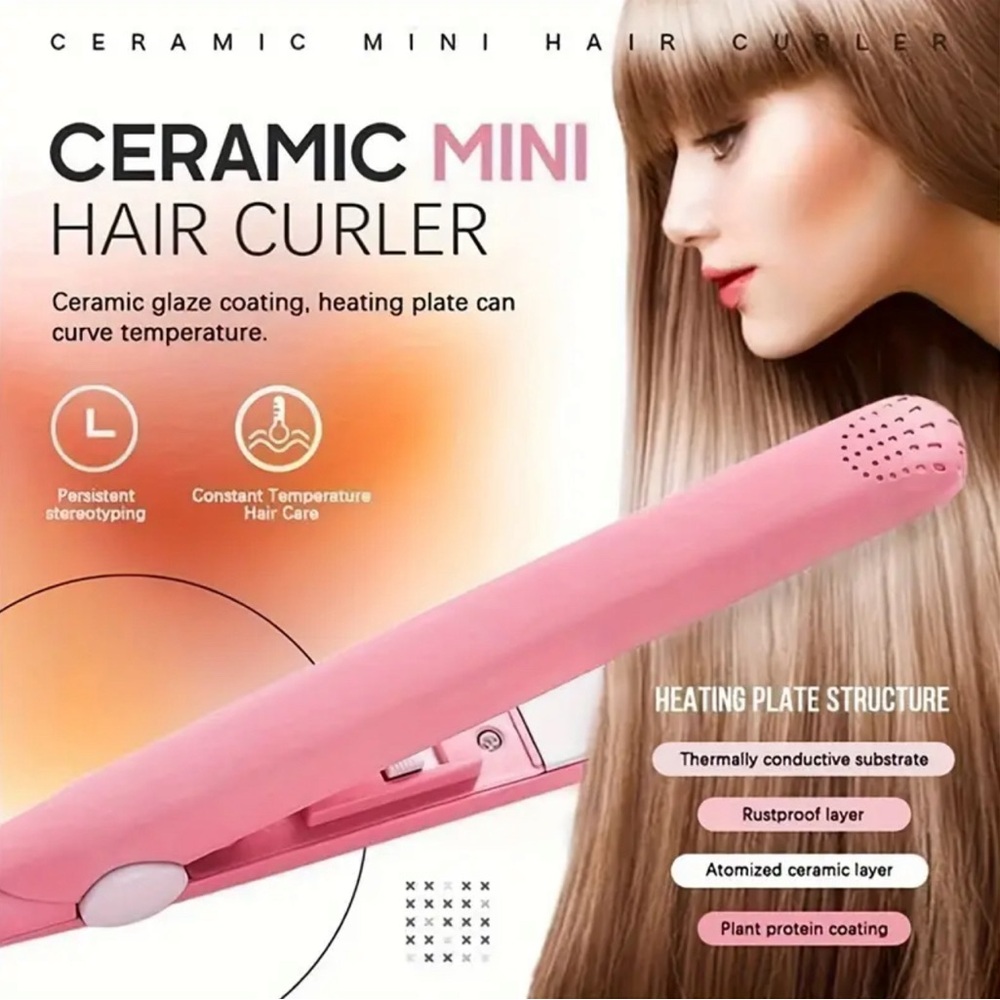 MINI CERAMIC FLAT IRON - WHITE ONLY